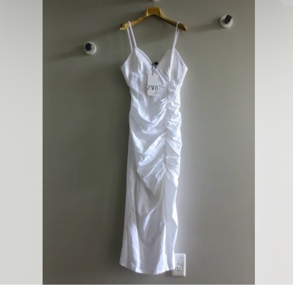 NWT Zara linen blend midi dress